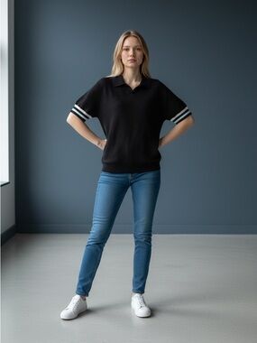 Modcloth short-sleeve Black lightweight Black Sweater, XL